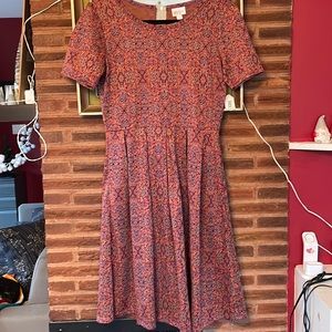 Lularoe amelia dress jacquard material. Like new.